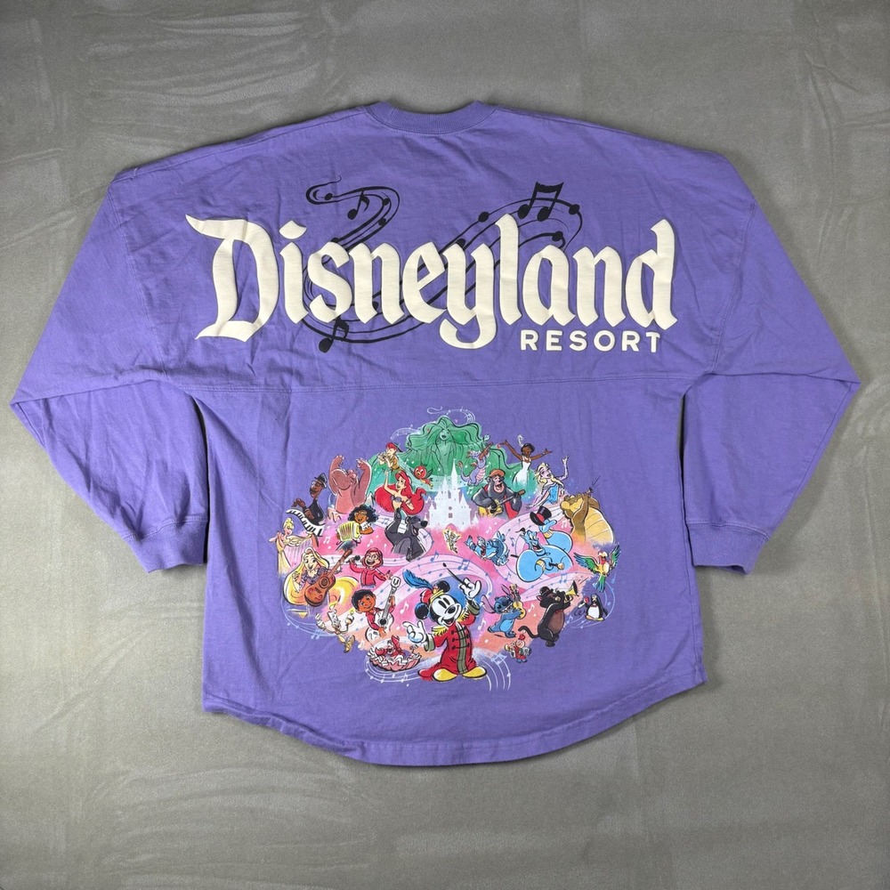 Disney 100 Spirit Jersey Disneyland Resort Purple Characters Men Medium Womens L
